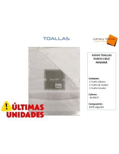 Juego de toalla punto de cruz Panama