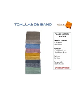 Toalla bordada Macsan
