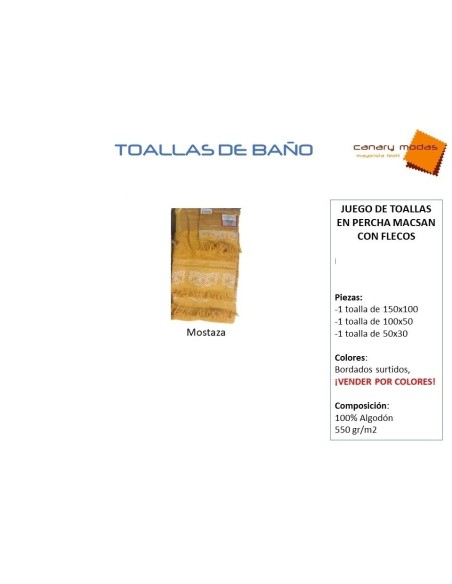 Juego de toallas Percha