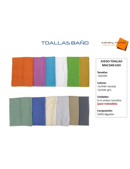Juego de toallas Macsan liso